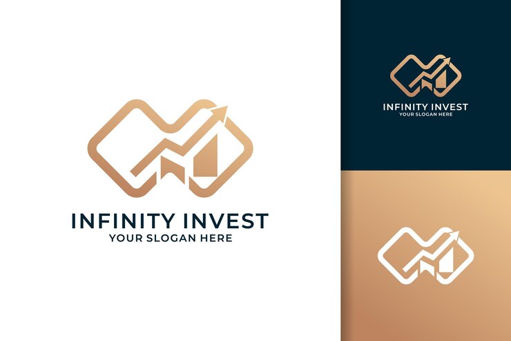 Aktieninvestition Grafikpfeil Infinity Business Accounting Finance Logo