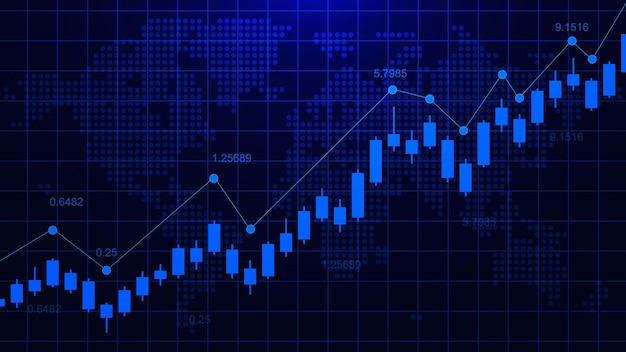 Aktienmarkt und Forex-Candlestick-Diagramm Digitaler Handel Weltwirtschaft Geschäftsfinanzierung