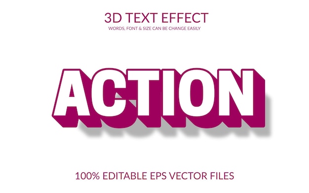 Aktion 3D-Vektor-EPS-Texteffektvorlage