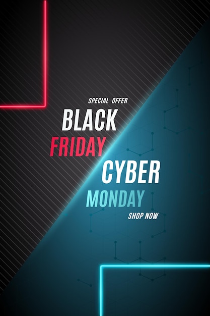 Aktionsflyer für black friday und cyber monday