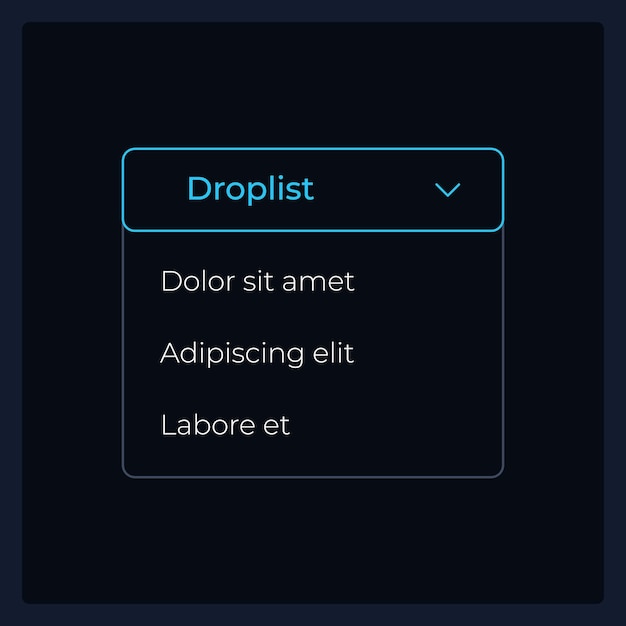Aktivierte Dropdown-Listen-UI-Elementvorlage