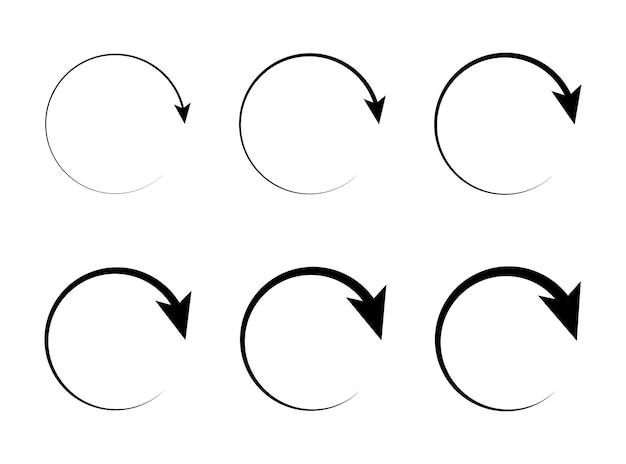 Vektor aktualisierungssymbol oder symbol neustart-symbol kreis pfeil symbolisiert vektor