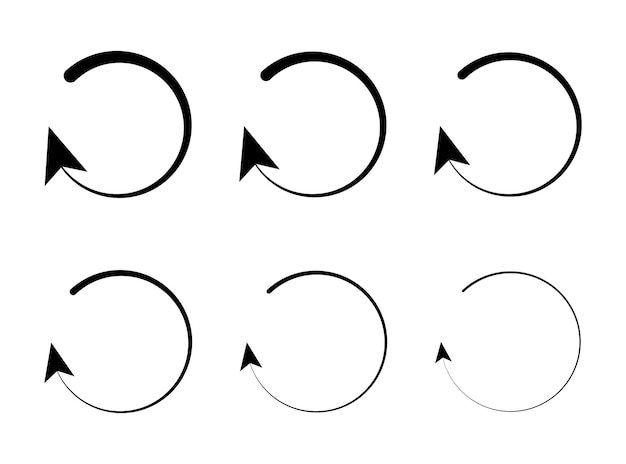 Vektor aktualisierungssymbol oder symbol neustart-symbol kreis pfeil symbolisiert vektor