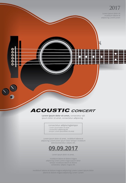 Akustikgitarre-Konzert-Plakat-Hintergrund-Schablone
