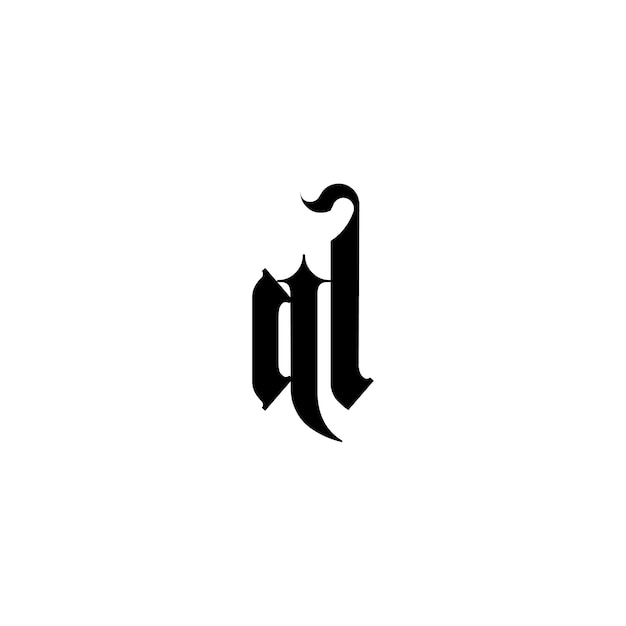 AL Monogramm Logo Design Buchstabe Text Name Symbol Monochrome Logo Alphabet Zeichen Einfaches Logo