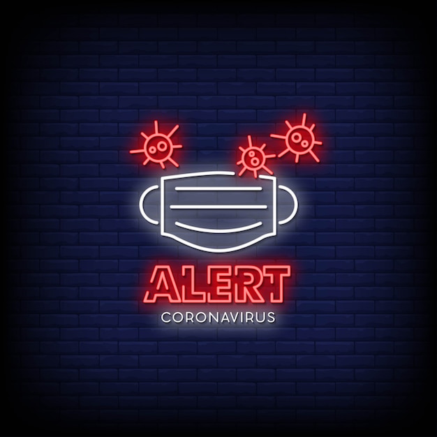 Alarm corona virus neon signs style text