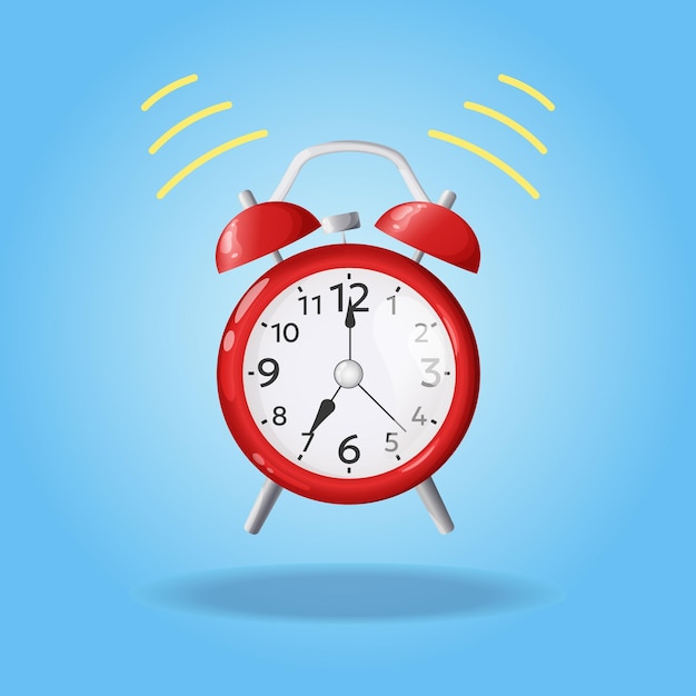 Alarm-Uhr-Symbol Aufwachen Zeit Konzept Morgen-Timer Cartoon-Design Klingeln Uhr Vektor-Illustration