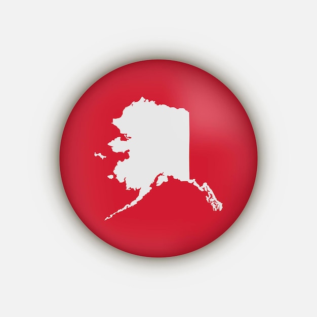 Alaska-staat auf der roten karte des roten kreises