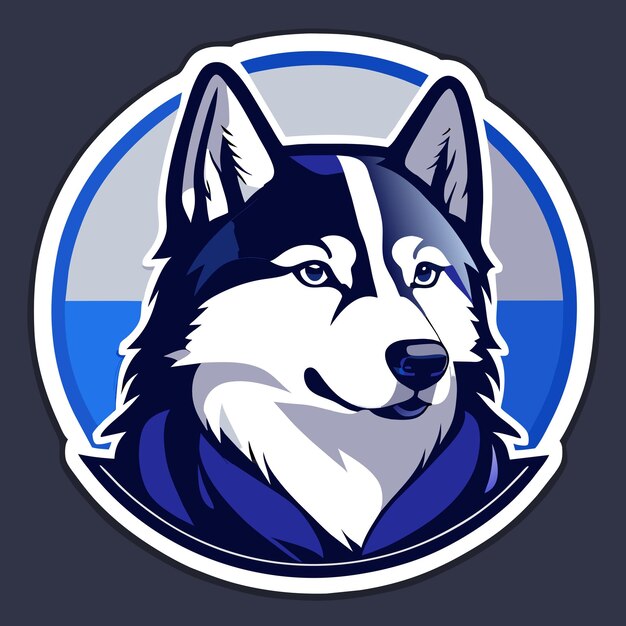 Alaskan husky handgezeichnetes cartoon-aufkleber-symbol-konzept isolierte illustration