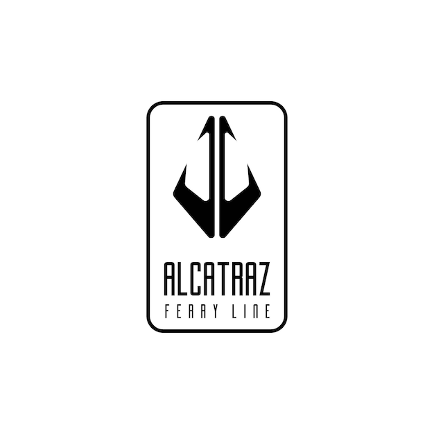Vektor alcatraz ferry line logo kreatives ozean-kreuzfahrtschiff-symbol-logo-design, vektor, nautisches segelboot