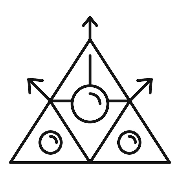 Vektor alchemie-dreieck-symbol umriss des alchemie-dreieck-vektorsymbols für webdesign isoliert auf weißem hintergrund