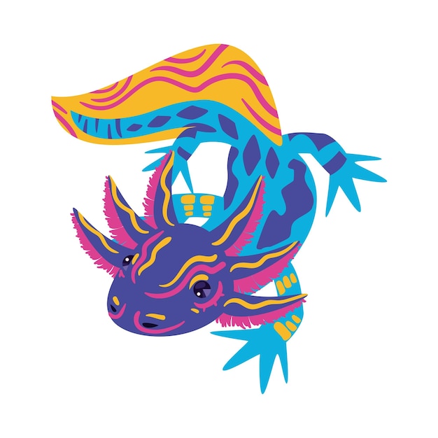 Vektor alebrije mexican axolotl