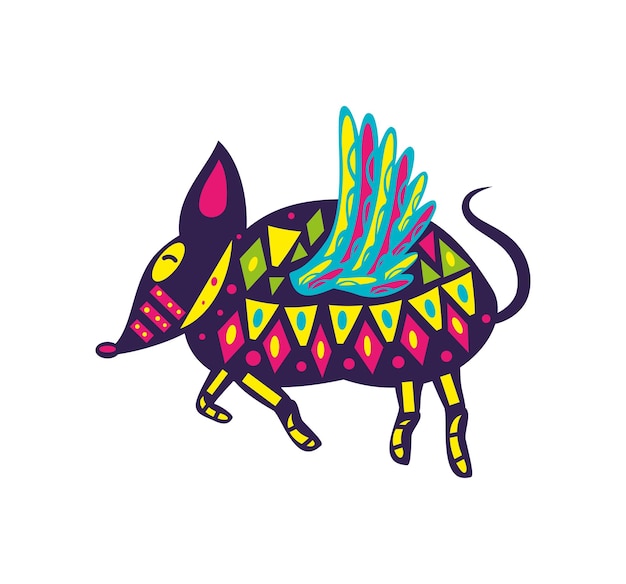 Vektor alebrijes tierdesign-illustration isoliert