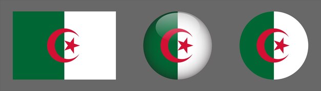 Algerien Flag Set Sammlung Vektor
