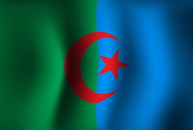 Algerien-flaggen-hintergrund winkende 3d-banner-tapete zum nationalen unabhängigkeitstag