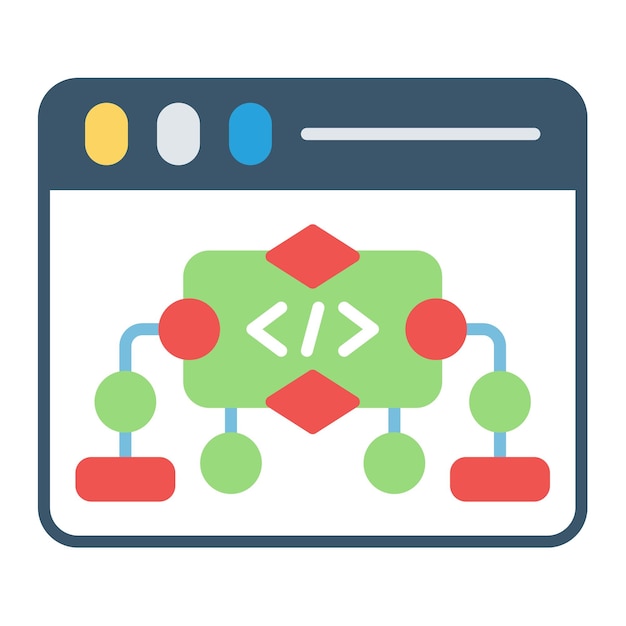 Algorithmus der Website Flachdarstellung