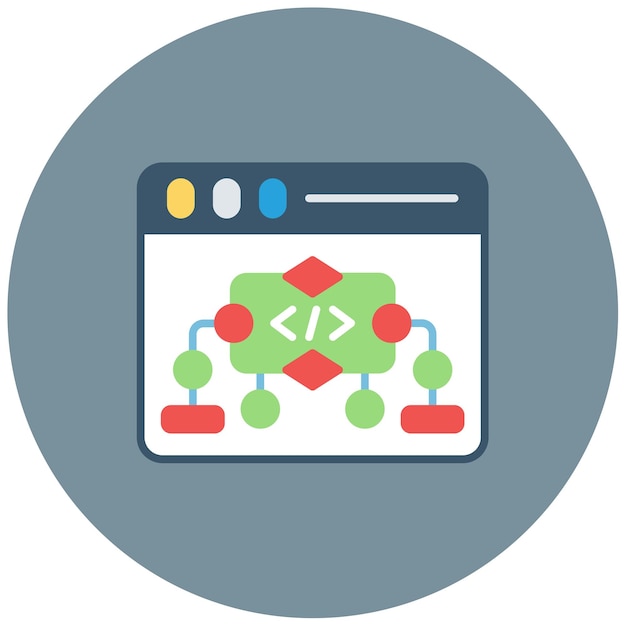 Algorithmus der Website Flachdarstellung