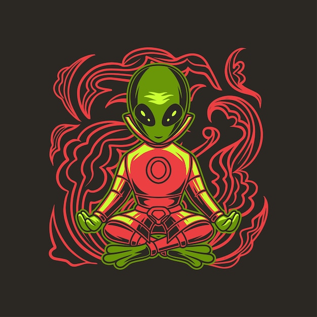 Alien Gymnastik sitzen Pose Yoga