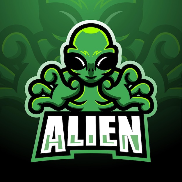 Alien maskottchen esport logo design