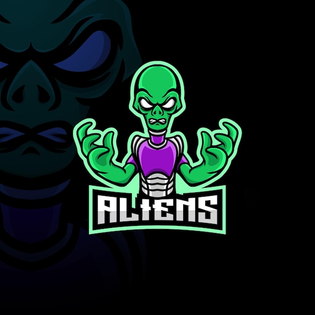 Alien Maskottchen Esport Logo.