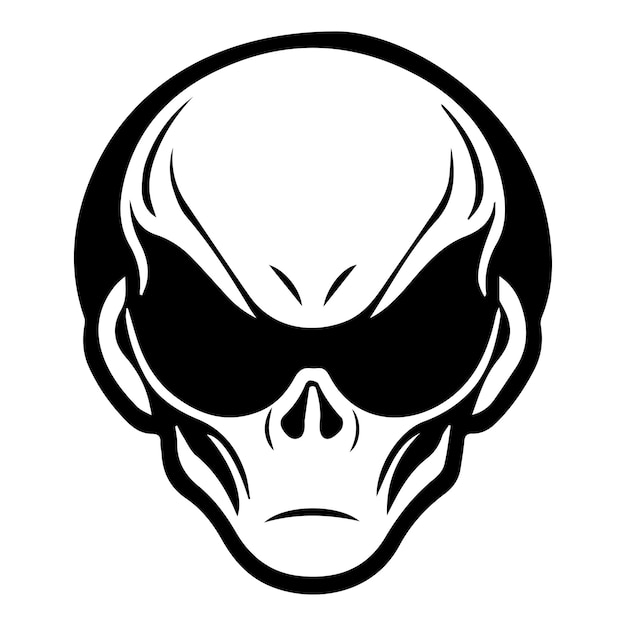 Alien mit Sonnenbrille, ikonische Logo-Vektorillustration