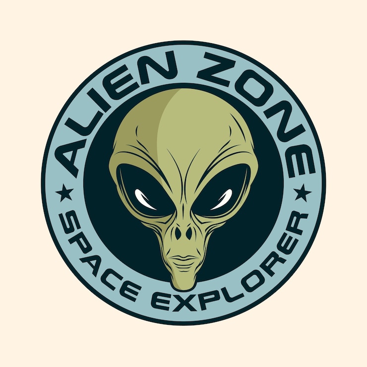 Vektor alien space retro ufo vintage-logo