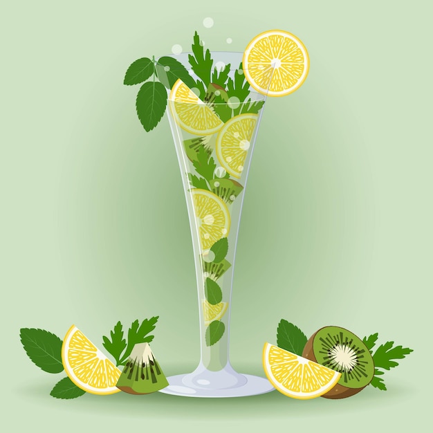 Alkoholfreier grüner Cocktail