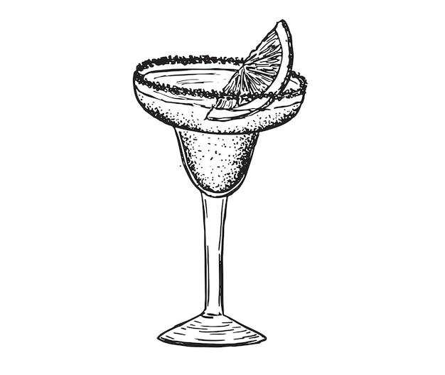 Vektor alkoholischer cocktail. нund gezeichnete illustrationen.