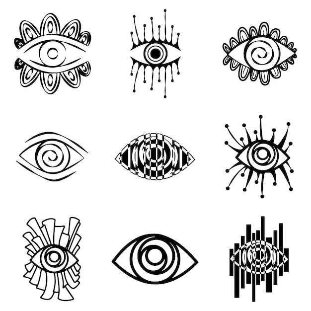 All Seeing Eye Providence magisches Symbol im Boho-Stil-Set