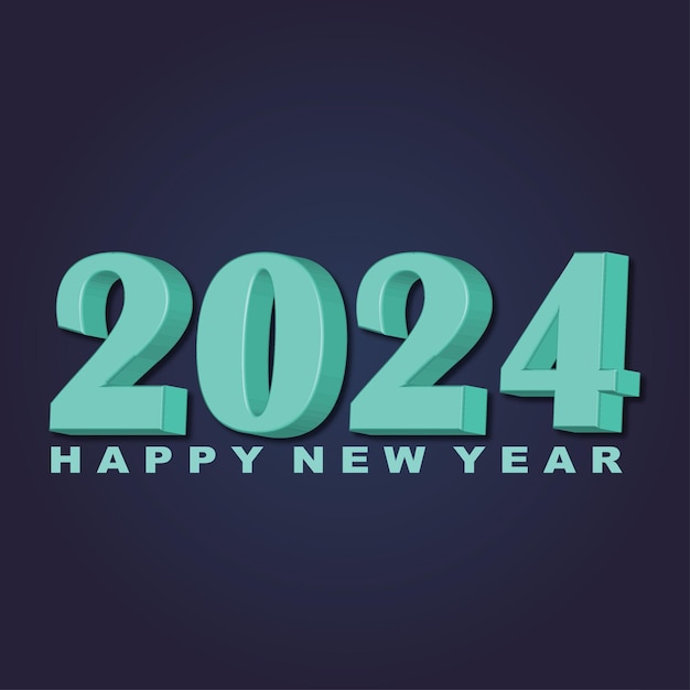 Alles Gute im neuen Jahr 2024 3D moderner minimaler Hintergrund