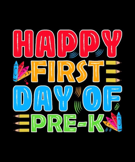 Vektor alles gute zum ersten tag des prek-t-shirt-designs