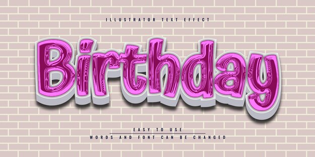 Alles Gute zum Geburtstag bearbeitbares 3D-Texteffekt-Vorlagendesign