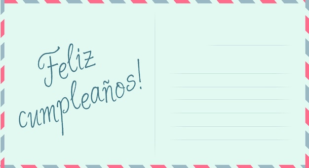 Alles gute zum geburtstag der klassischen postkarte auf spanisch