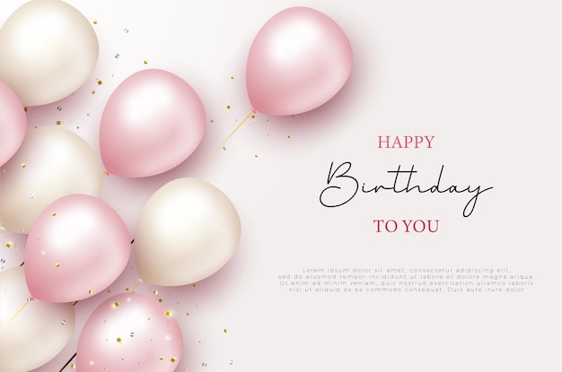 Alles Gute zum Geburtstag Gruß und 3D-Luftballons