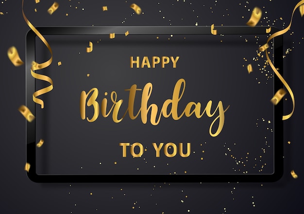 Alles Gute zum Geburtstag Hintergrund Konfetti Gold