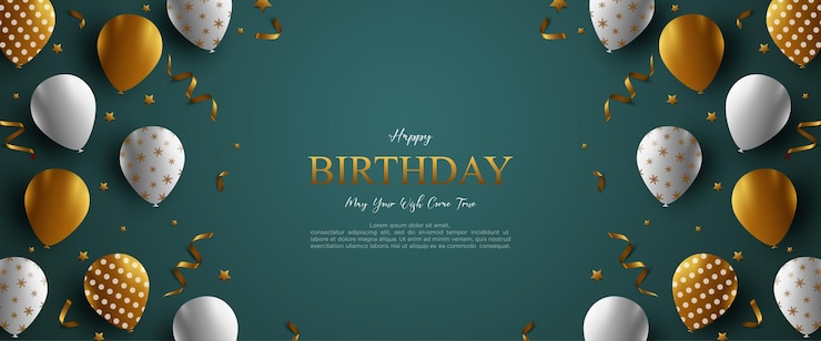 Vektor alles gute zum geburtstag hintergrund mit luftballons und grünem hintergrund