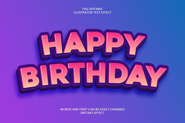 alles gute zum geburtstag illustrator texteffekt