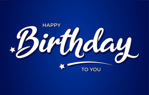 Alles Gute zum Geburtstag Kalligraphietext im blauen Hintergrund