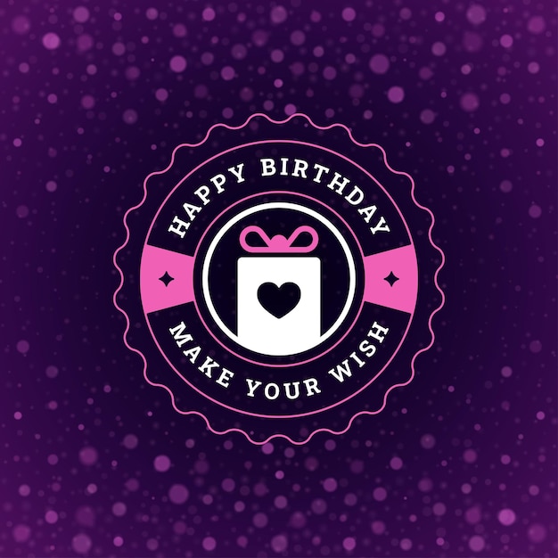 Alles gute zum geburtstag lila geschenk urlaub gruß vintage social media post template design vektor