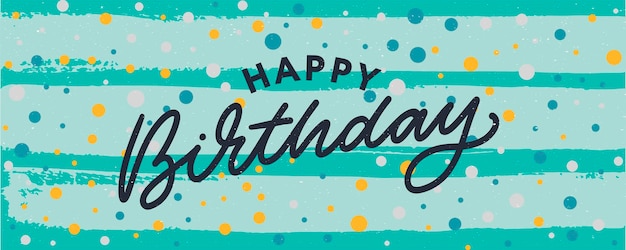 Vektor alles gute zum geburtstag schriftzug text banner schwarze farbe vektor-illustration