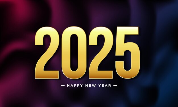 Alles Gute zum neuen Jahr 2025 mit glänzenden goldenen Zahlen.