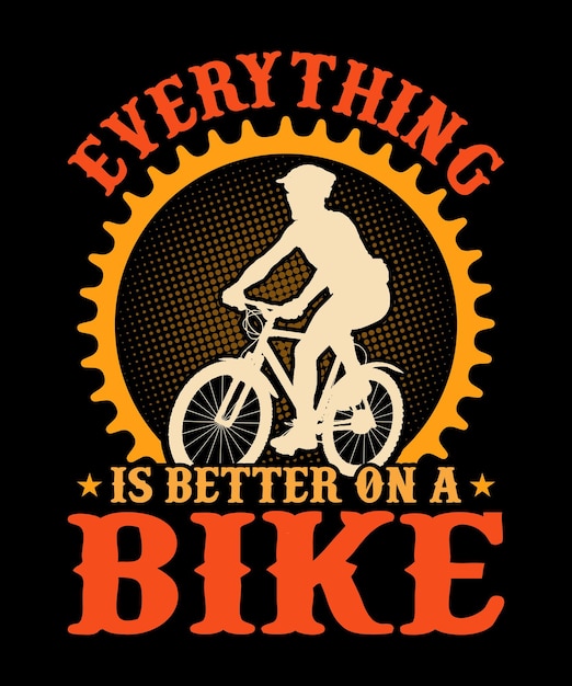 Vektor alles ist besser auf einem bike tshirt design