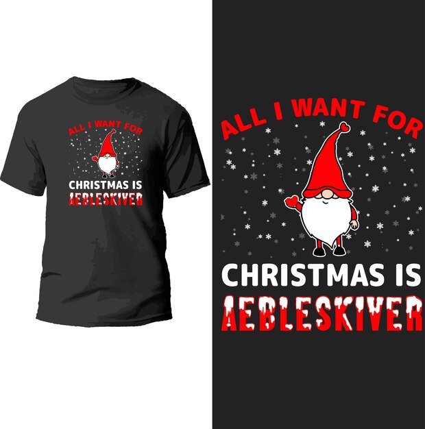 Alles, was ich mir zu Weihnachten wünsche, ist aebleskiver T-Shirt-Design.