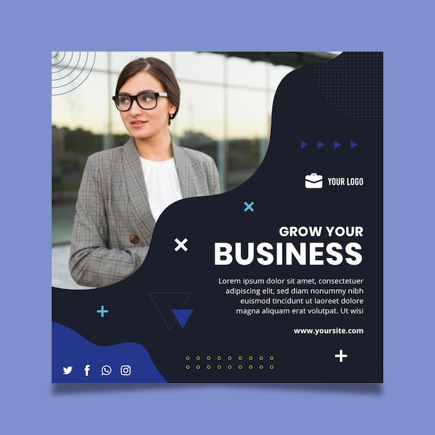 Allgemeine business square flyer vorlage