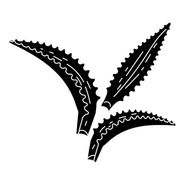 Aloe-vera-blatt-symbol einfache illustration des aloe-vera-blatt-vektorsymbols für webdesign isoliert auf weißem hintergrund
