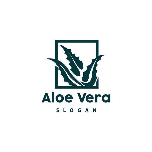 Aloe Vera Logo Kräuterpflanze Vektor Illustration Symbol Symbol Einfaches Design