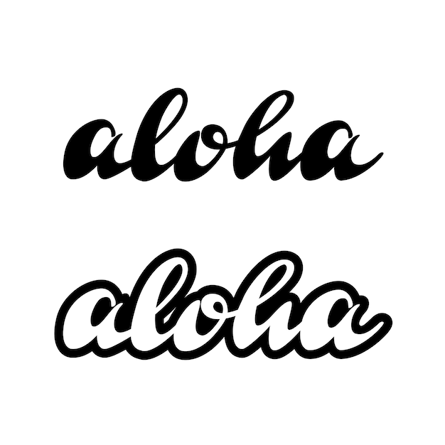 Aloha retro-schriftzug