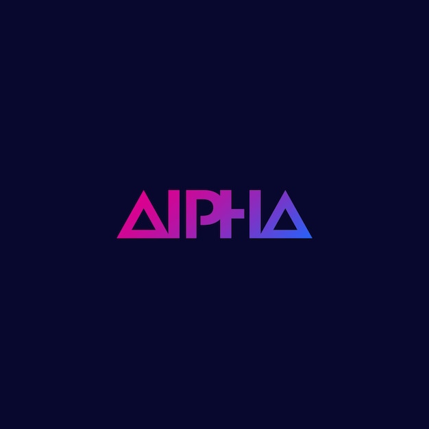 Alpha-logo, minimalistisches design, vektor