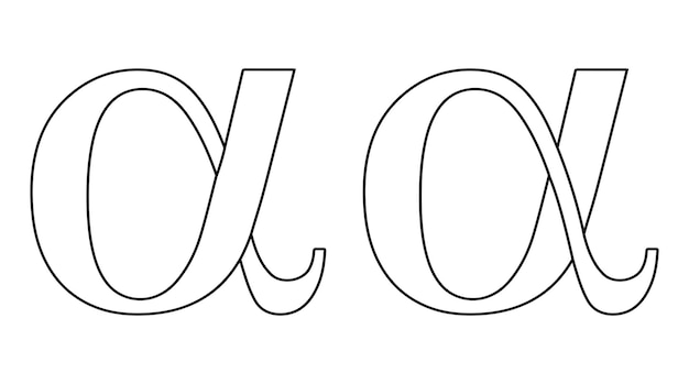 Vektor alpha-symbol, griechisches zeichen, buchstaben-design-logo