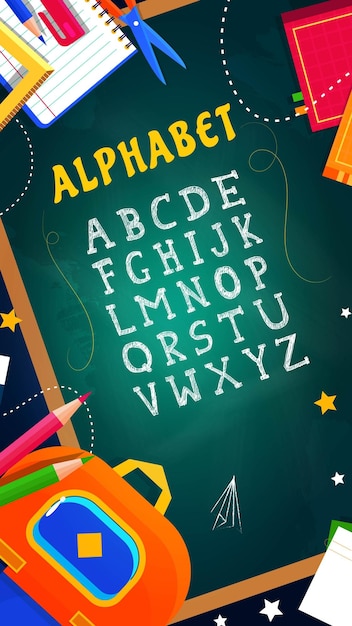 Alphabet auf der Tafel